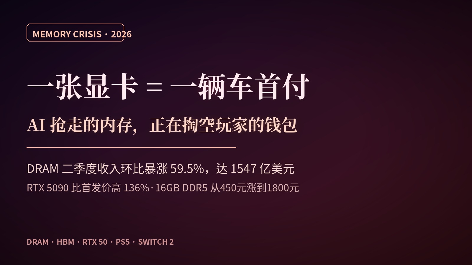 One Graphics Card Equals a Car Down Payment: The Memory AI Stole Is Draining Gamers' Wallets
